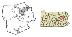 Location of Luzerne in Luzerne County, Pennsylvania
