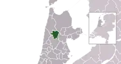 Highlighted position of Dijk en Waard in a municipal map of North Holland