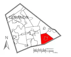 Location in Lebanon County, Pennsylvania