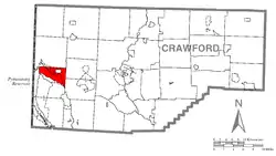Location of Pine Township in Crawford County