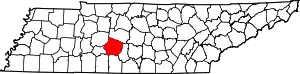 State map highlighting Maury County
