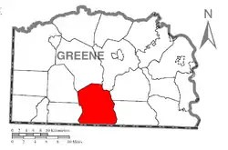 Location of Wayne Township in Greene County