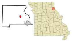 Location of Palmyra, Missouri