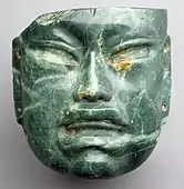 Jade mask; 10th–6th century BCE; jadeite; height: 17.1&nbsp;cm (63⁄4 in.), width: 16.5 (65⁄16 in.); Metropolitan Museum of Art (New York City)