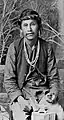 A Navajo silversmith, known as Jake among the whites, but called by the Navahoes Náltsos Nigéhani, or Paper-carrier, because in his youth he was employed as a mail-carrier between Fort Wingate and Fort Defiance.