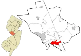 Location in Mercer County and the state of New Jersey.