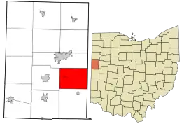 Location in Mercer County and the state of Ohio.