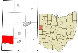 Location in Mercer County and the state of Ohio.