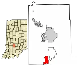 Location in Monroe County, Indiana