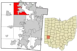 Location in Montgomery County and the state of Ohio.