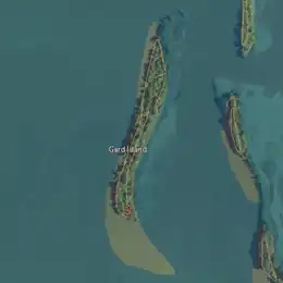 Aerial image of an island.