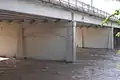 N. Austin Avenue bridge with river at 15 feet. 25-foot high-water mark is from November 2001 flooding.