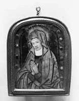 Painted Limoges enamel, 1520-40 by Nardon Pénicaud, 8.3&nbsp;cm high