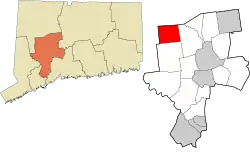 Bethlehem's location within the Naugatuck Valley Planning Region and the state of Connecticut