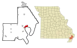 Location of New Madrid, Missouri