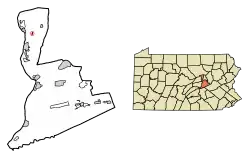 Location of McEwensville in Northumberland County, Pennsylvania.