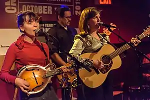 Pepita Emmerichs (left) and Olivia Hally perform as Oh Pep! at the 2015 CMJ Music Marathon in New York City.