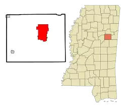 Location of Starkville, Mississippi