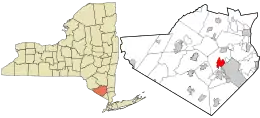 Location in Orange County and the state of New York.
