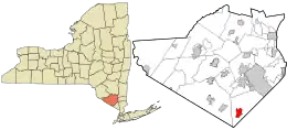 Location in the state of New York and in Orange County
