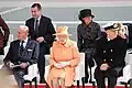 Queen Elizabeth attending the naming ceremony for P&O Cruises Britannia in Southampton, England in 2015