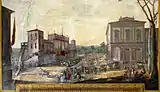 18th-century view of the Palazzina and surrounding buildings by Luigi Mulinelli painted for the Salone delle Feste