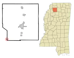 Location of Crowder, Mississippi