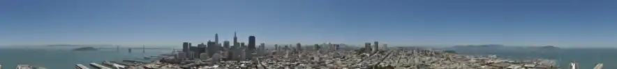 A panoramic view of San Francisco from Coit Tower