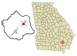 Location in Pierce County and the state of Georgia