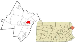 Location in Pike County and the state of Pennsylvania.