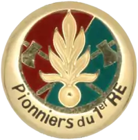 Insignia of the Pionniers of the 1st Foreign Regiment.