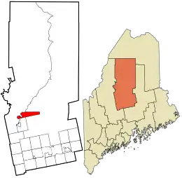Location in Piscataquis County and the state of Maine.