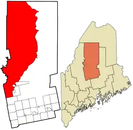 Location in Piscataquis County and the state of Maine.