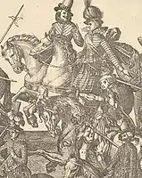 Probable self-portrait at centre of Funeral of Charles III of Lorraine