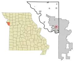 Location of Lake Waukomis, Missouri