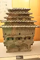 A pottery tower from the Han dynasty (202 BC&nbsp;– AD 220)