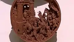 Prayer Bead with the Crucifixion and Jesus before Pilate, interior view. Metropolitan Museum of Art, New York