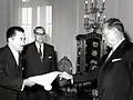 President Josip Broz Tito receiving Ambassador of Bolivia (1968)