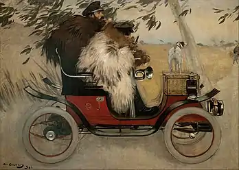Ramón Casas and Pere Romeu in an Automobile (1901)