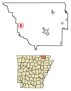 Location of Ravenden Springs in Randolph County, Arkansas.