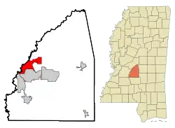Location of Flowood, Mississippi