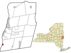 Location in Rensselaer County and the state of New York.