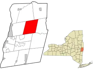 Location in Rensselaer County and the state of New York.