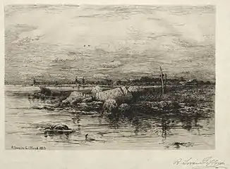 Mouth of the Apponaganasett River (1883) etching,  plate size 18.9 x 28.8&nbsp;cm (7 7/16 x 11 5/16 in.), Cleveland Museum of Art, Cleveland, Ohio