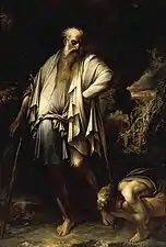 Diogenes Casting Away his Cup (1650s), oil on canvas, 219 x 148&nbsp;cm., private collection