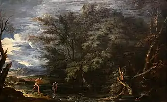 Mercury and the Dishonest Woodsman (ca. 1663), oil on canvas, 125.7 x 202.1&nbsp;cm., National Gallery
