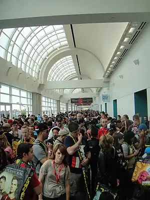 Image 13Comic-Con crowd inside the second floor of the convention center in 2011 waiting for the exhibition hall to open (from San Diego Comic-Con)