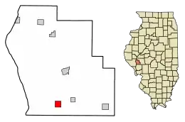 Location of Glasgow in Scott County, Illinois.