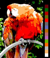 Screen color test with custom EGA palette