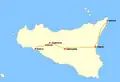 Messina-Sciacca route